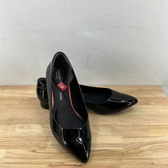 Rockport Total Motion Adelyn Ballet Flat- Black Patent- Size 8.5M- New - Picture 1 of 10